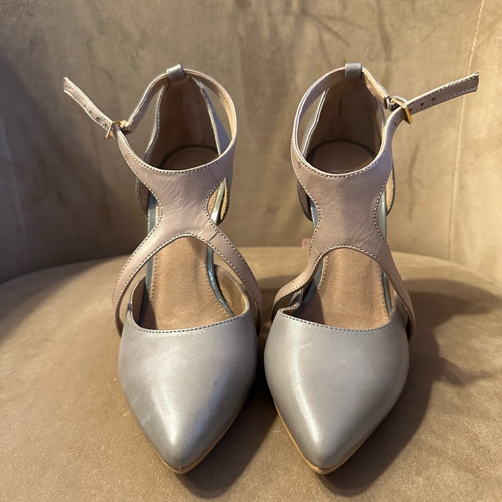 ASOS grey and tan accent Strappy heels